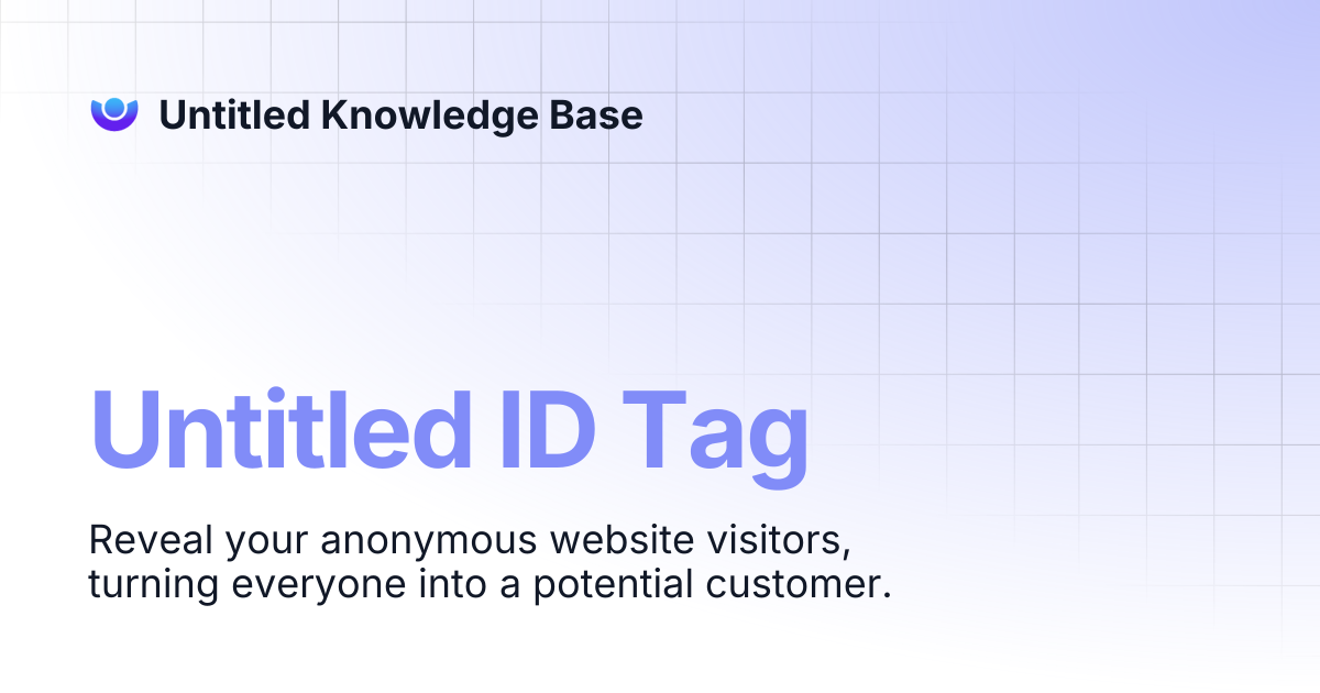 Untitled ID Tag | Untitled Knowledge Base